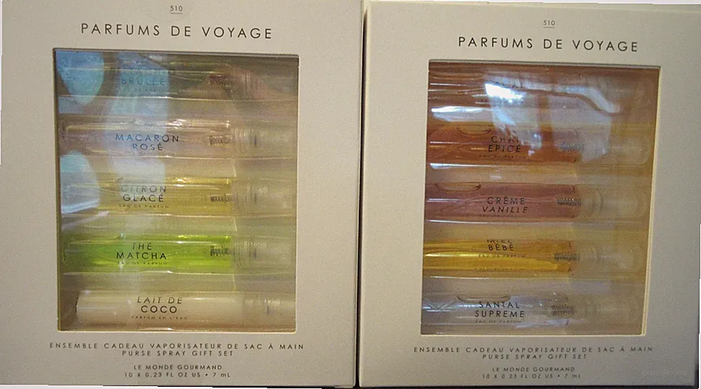 Le Monde Gourmand Parfums de Voyage 10 Pc Travel Spray Gift Set 0.23 oz ea