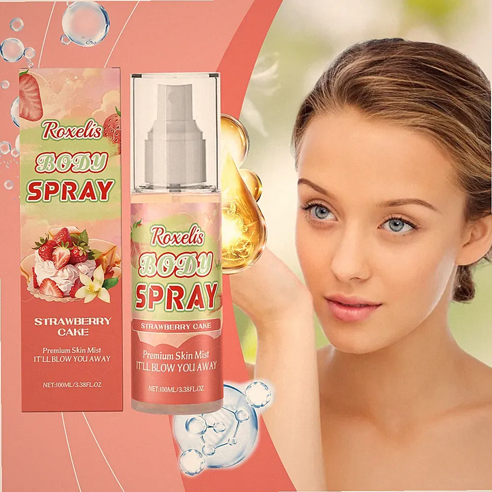Strawberry Cake Body Spray, Sweet Gourmand Fragrance, Layered Perfume Mist